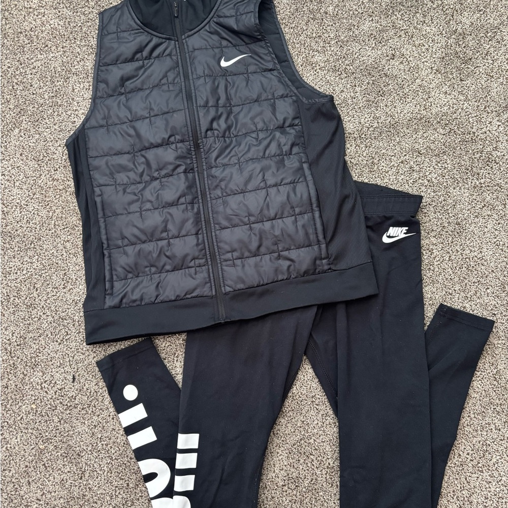 Nike Black Vest and Leggings Set